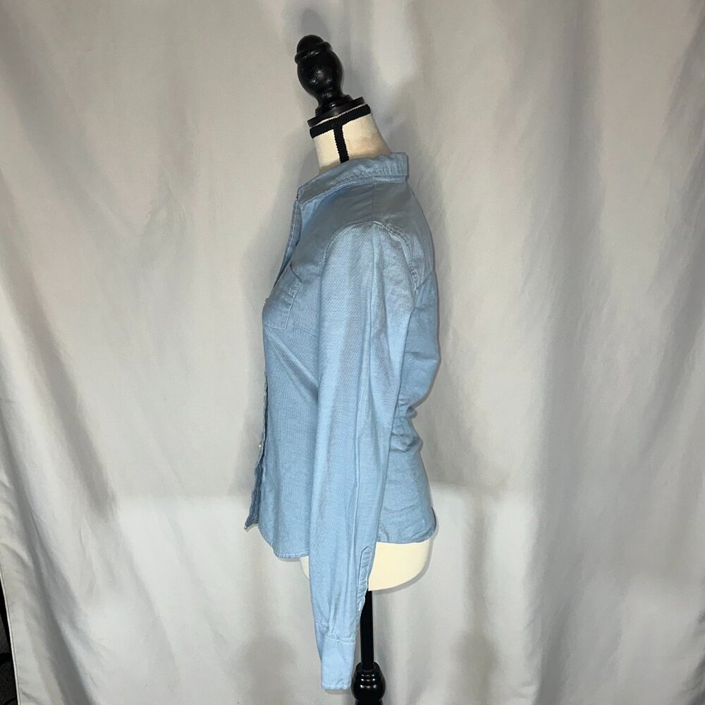Abercrombie and Fitch - Chambray Button Up Top Women's Size Med Y2K Denim - Picture 4 of 9